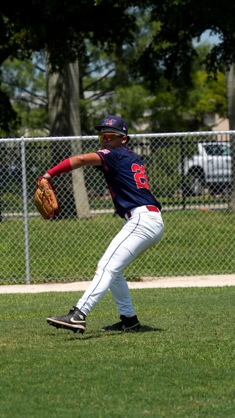 Player throwing the ball during warm-up